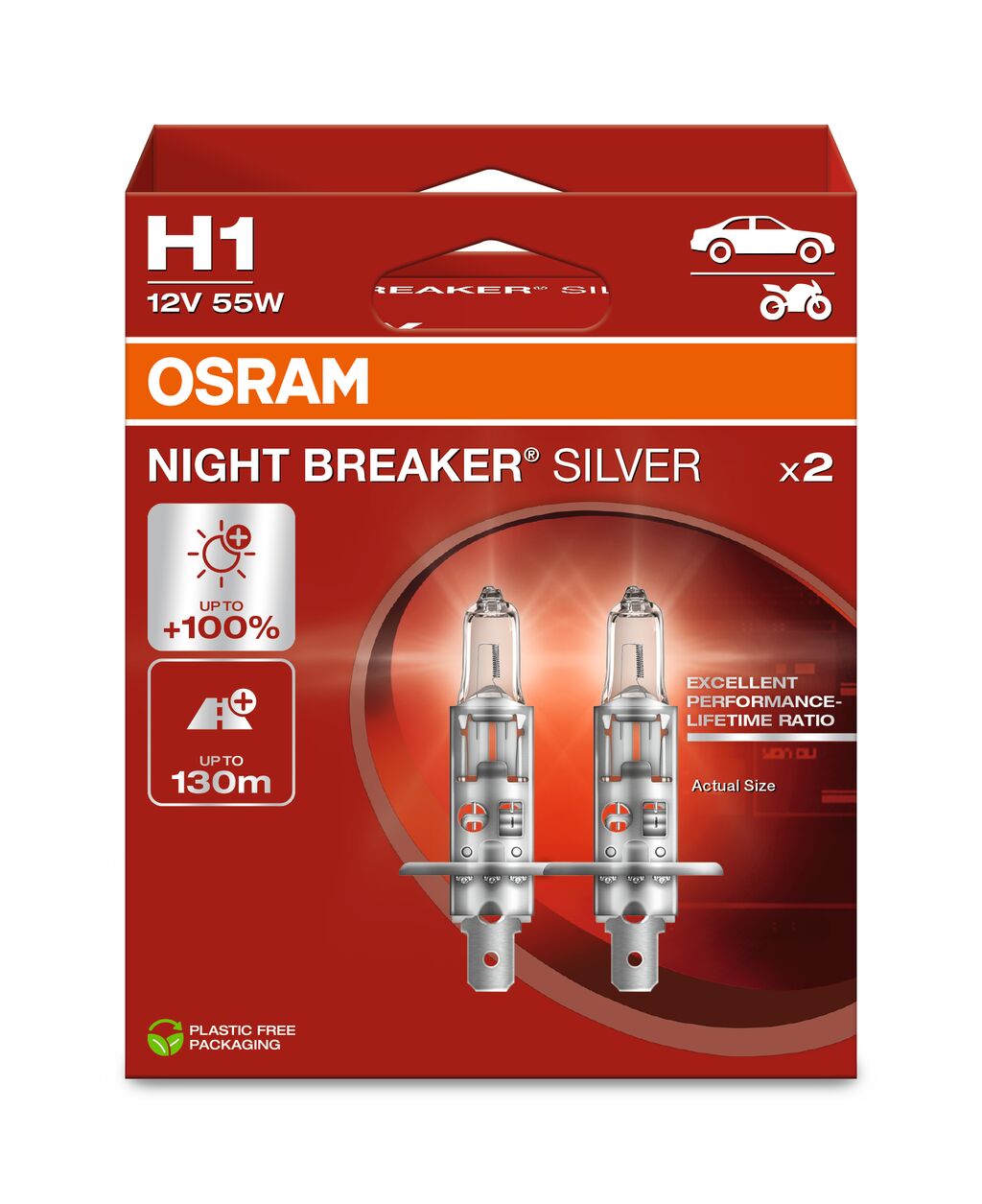OSRAM NIGHT BREAKER SILVER H1 12V DUOBOX ECO